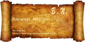 Baranyi Nóra névjegykártya